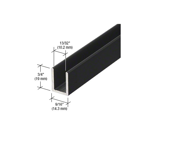 U-Profil Aluminium,  schwarz matt